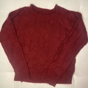 Elodie Girls burgundy Knit Sweater